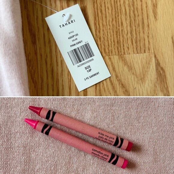 Tahari Arthur S Levine Petite 14P Blush Pink Mock Neck Knit Top NWT - Picture 7 of 10